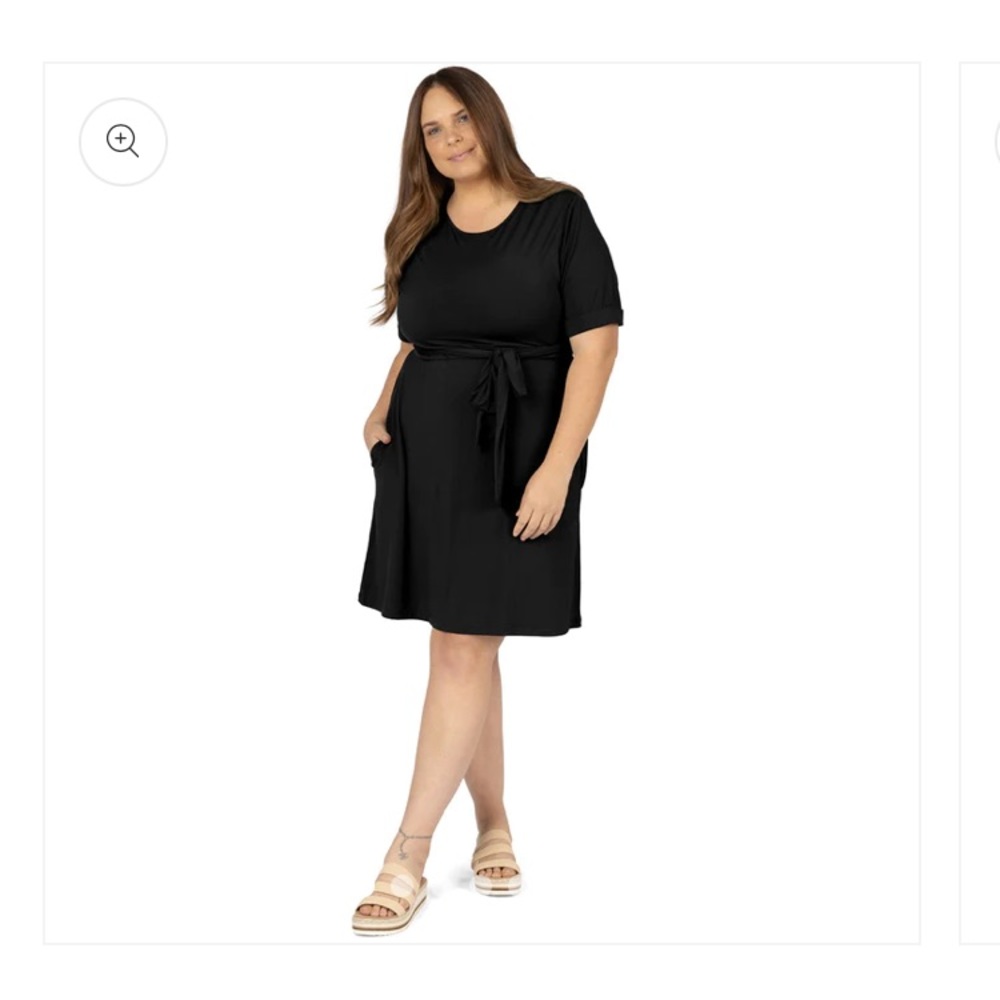NWT Kindred Bravely Elena Nursing & Maternity Tie Dress. Size L. Black.